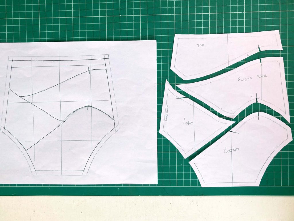 Pattern cutting for scrap art knickers