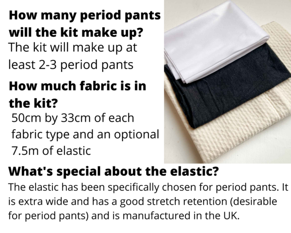 Period Panty kit Gusset fabrics only FAQs