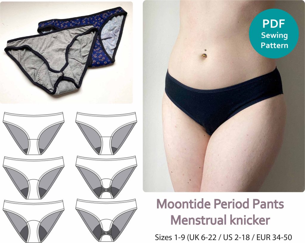  Organic Cotton Period Underwear by The Period Company  Bikini-Style, Light Absorbency Panties for Menstruation, Incontinence,  Postpartum (Black -L) : Health & Household