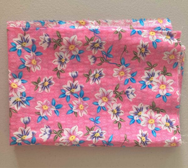 pink floral patterned fabric cotton