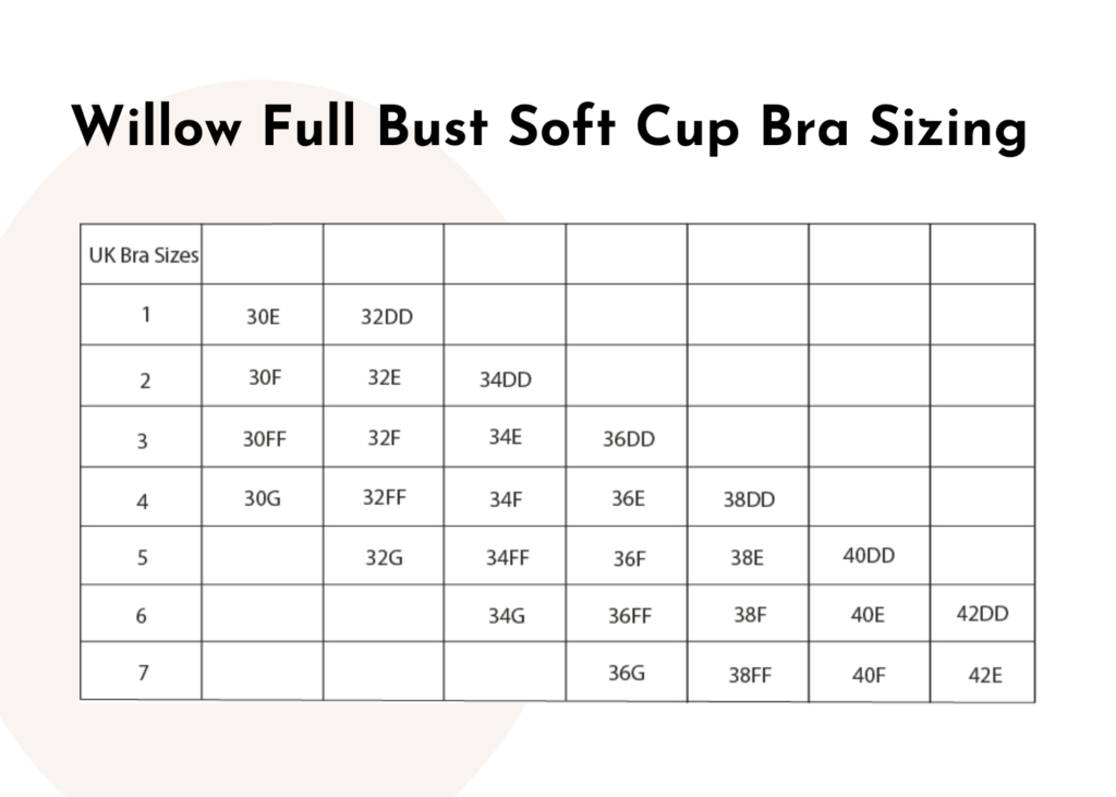 Bra Soft Cup Sewing Pattern in Full Bust Sizes DD-G UK Cup Sizes // PDF  Digital Pattern. Willow Soft Cup Bra by Sew Projects. 