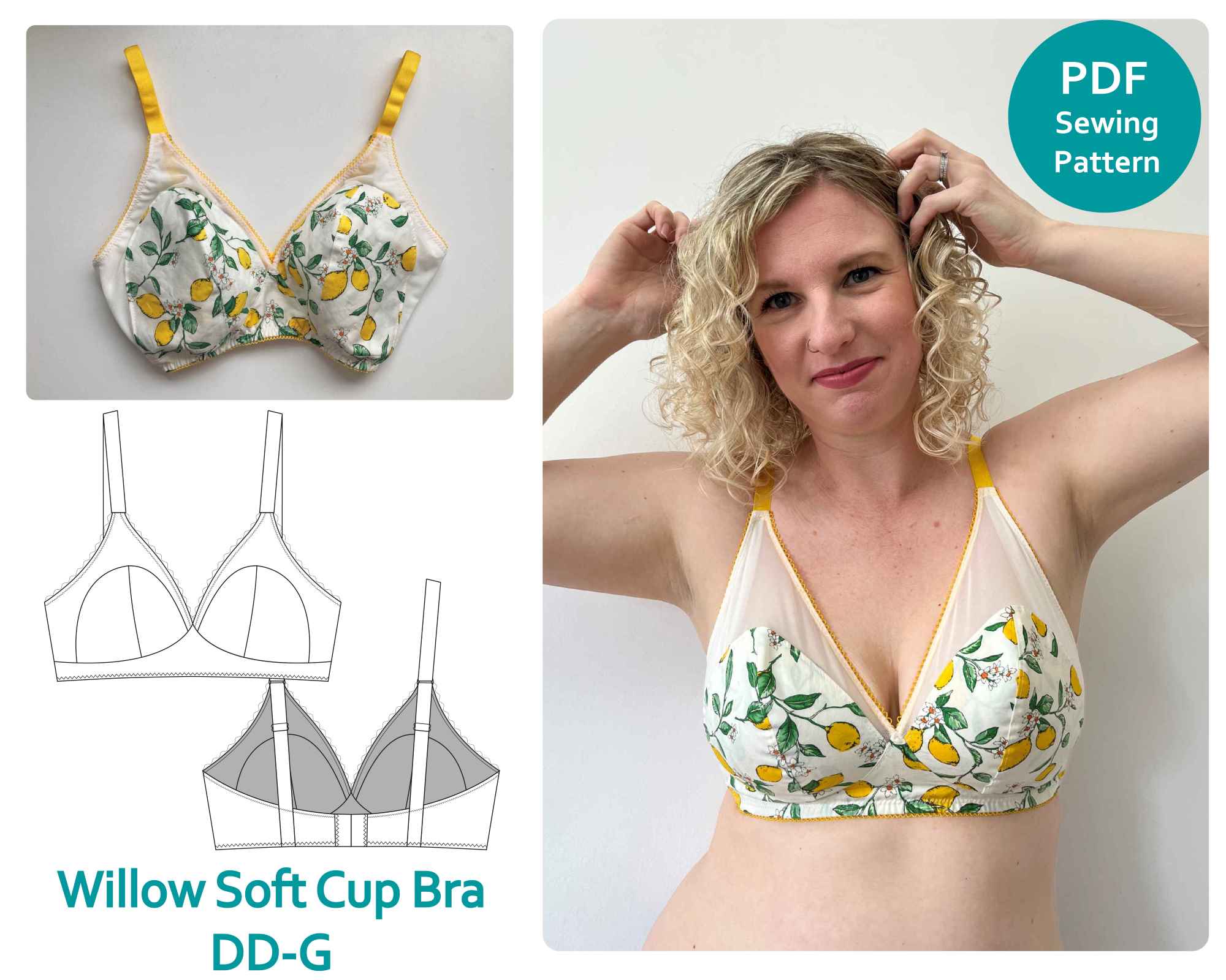 Willow Soft cup bra Full bust sewing pattern